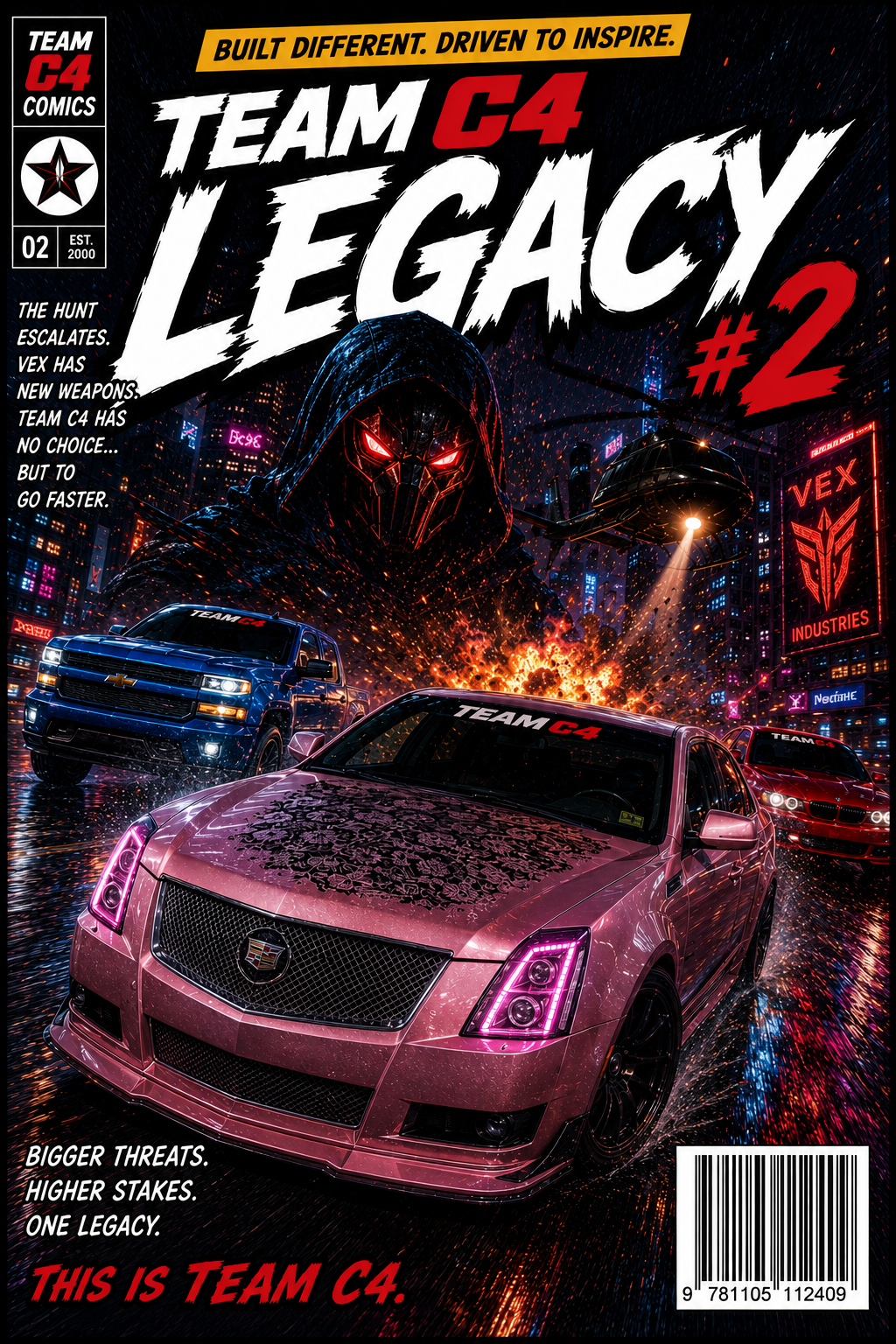 Team C4 Issue #2 cover — Rain. Redline. No brakes.