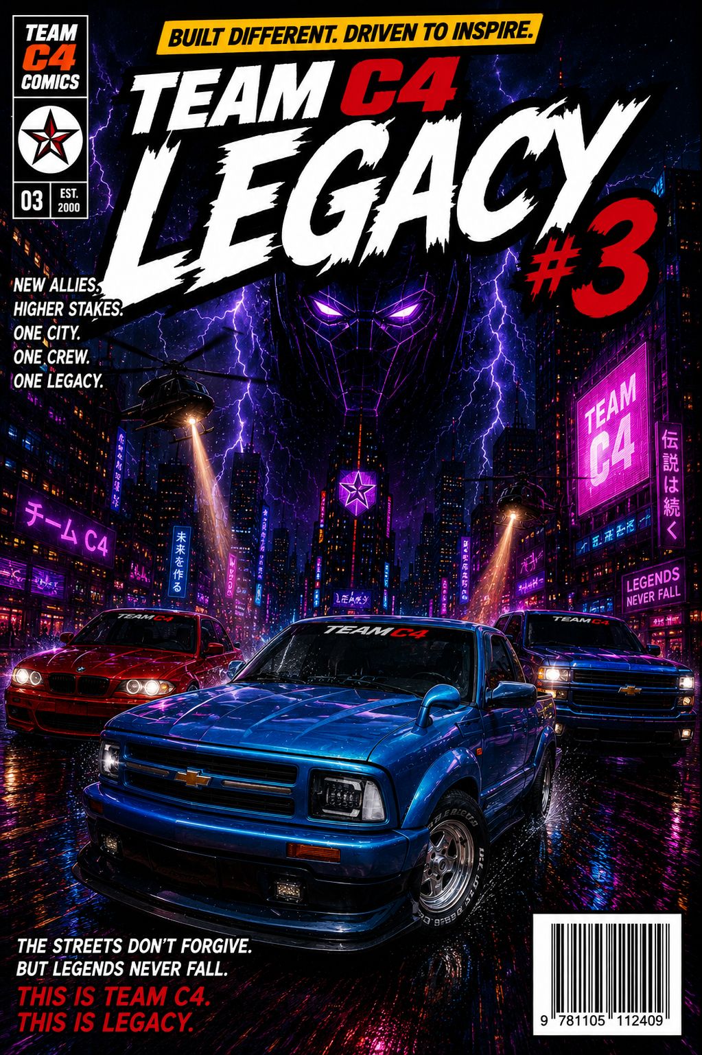 Team C4 Issue #3 cover — One race. Everything on the table.